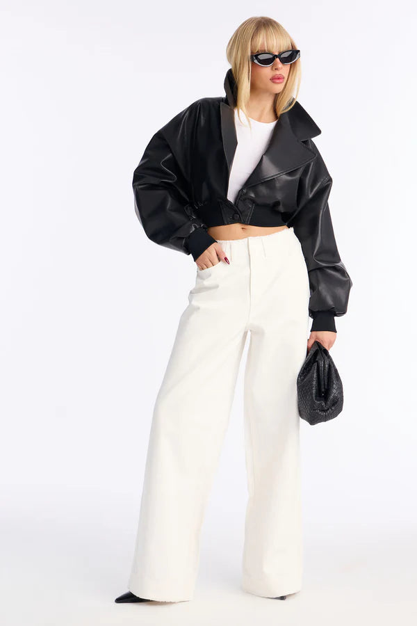 Women's High-Waisted Baggy Jeans | Relaxed Fit Cut-Off Waistband
