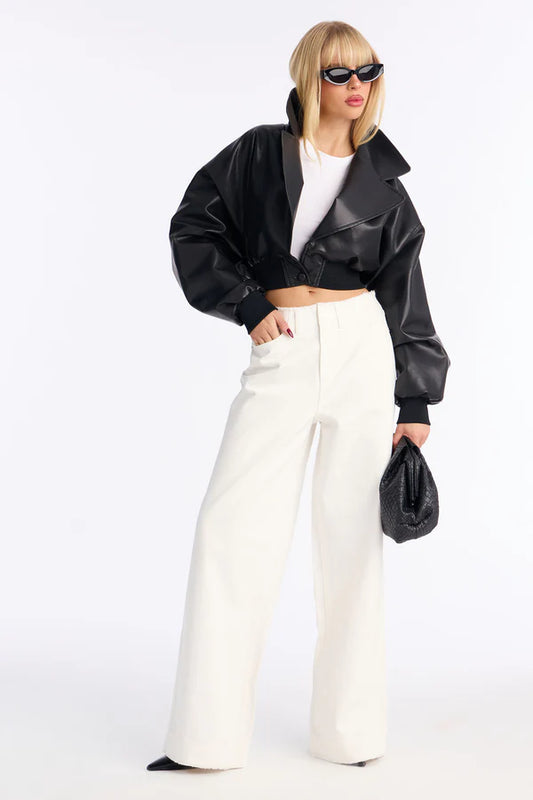 Women's High-Waisted Baggy Jeans | Relaxed Fit Cut-Off Waistband
