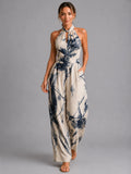 Women's Printed Wide-Leg Jumpsuit | Casual Relaxed Fit Summer One-Piece Outfit