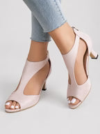Women's Comfort Open-Toe Suede Heels | Elegant Cushioned Dress Sandals