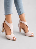 Women's Comfort Open-Toe Suede Heels | Elegant Cushioned Dress Sandals