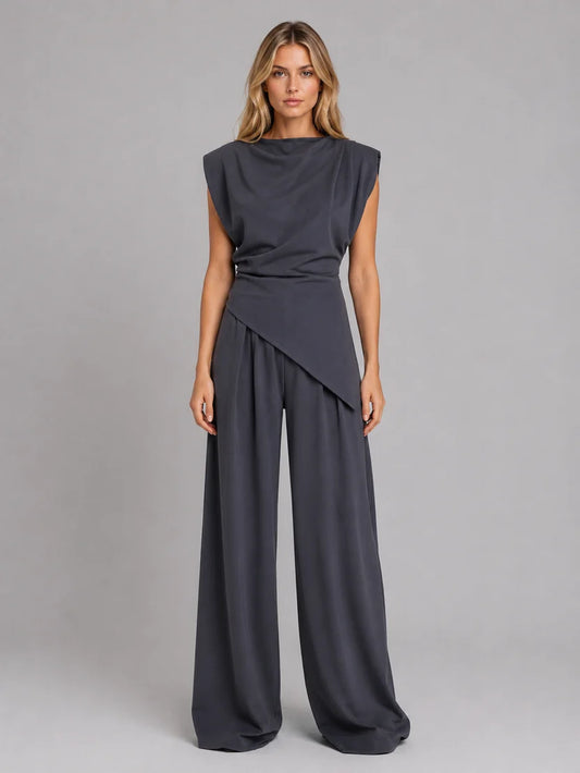 Women's Draped Two-Piece Co-Ord Set | Relaxed, Comfortable & Stylish Lounge Wear