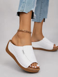 Women's Leather Look Comfort Slide Sandals | Soft, Stylish & Everyday Summer Wear