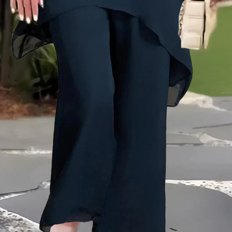 Women's Draped Palazzo Pants | Flowy Wide-Leg Casual Trousers