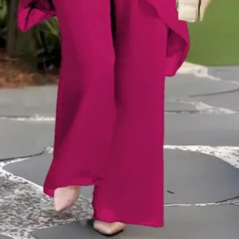 Women's Draped Palazzo Pants | Flowy Wide-Leg Casual Trousers