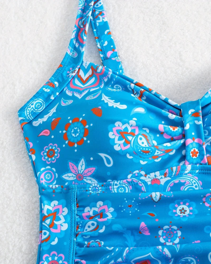 Women's Floral Print Plunge One-Piece Swimsuit | Flattering & Stylish Swimwear