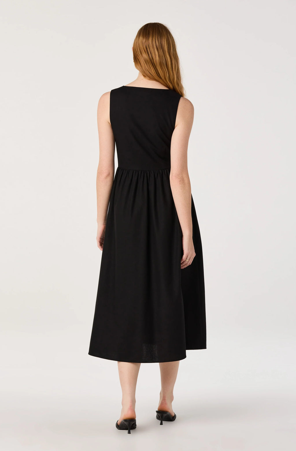 Women's V-Neck Button-Front Midi Dress | Elegant Casual Everyday Dress
