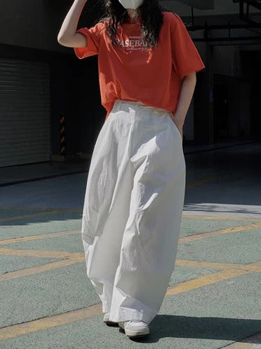 Women's Wide-Leg Split-Joint Casual Pants | Loose Fit Solid Color Trousers
