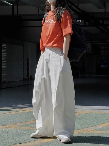 Women's Wide-Leg Split-Joint Casual Pants | Loose Fit Solid Color Trousers