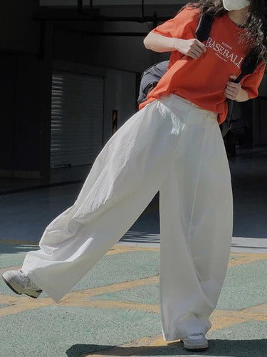 Women's Wide-Leg Split-Joint Casual Pants | Loose Fit Solid Color Trousers