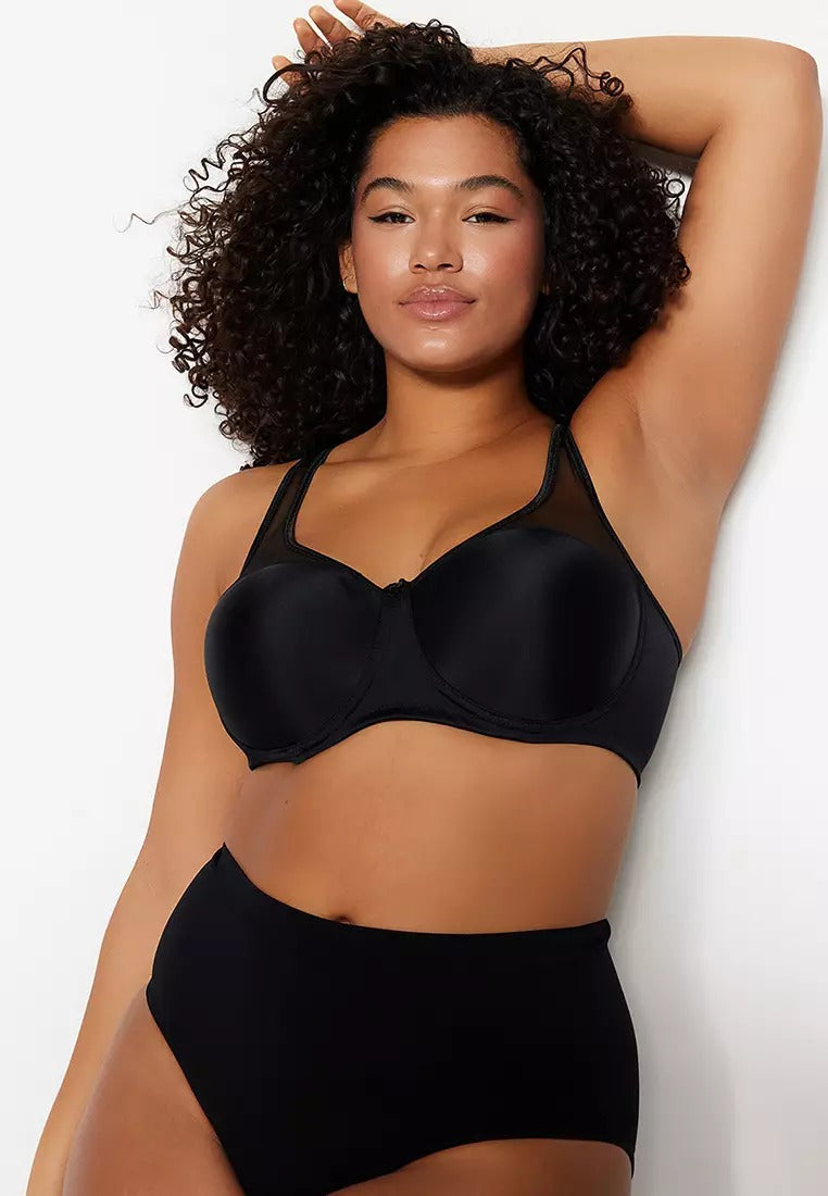 Women's Plus Size Mesh Contour Bra | Supportive Full Coverage Everyday Bra