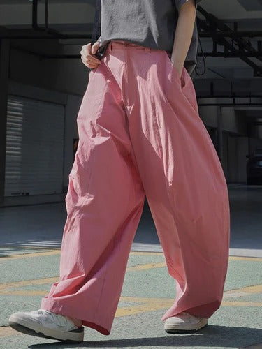 Women's Wide-Leg Split-Joint Casual Pants | Loose Fit Solid Color Trousers