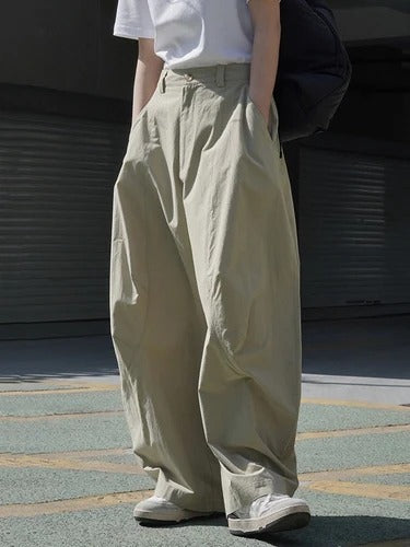 Women's Wide-Leg Split-Joint Casual Pants | Loose Fit Solid Color Trousers