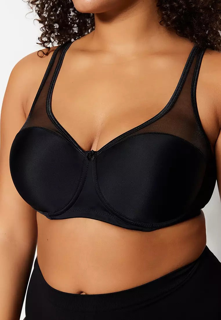 Women's Plus Size Mesh Contour Bra | Supportive Full Coverage Everyday Bra