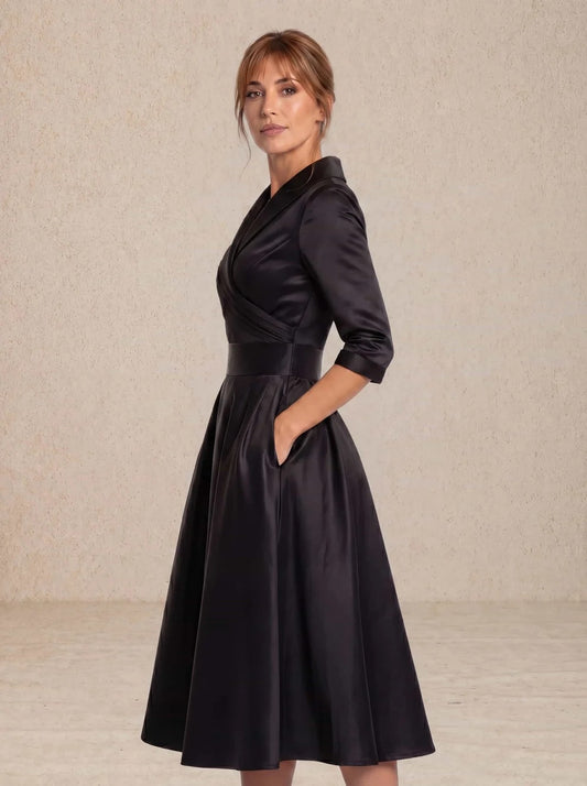 Women's Elegant Satin Midi Dress | Chic, Flowy & Sophisticated Evening Style