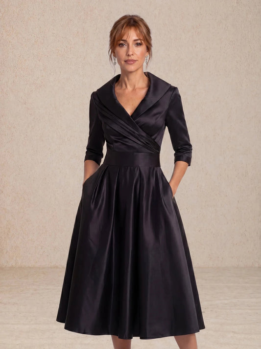 Women's Elegant Satin Midi Dress | Chic, Flowy & Sophisticated Evening Style
