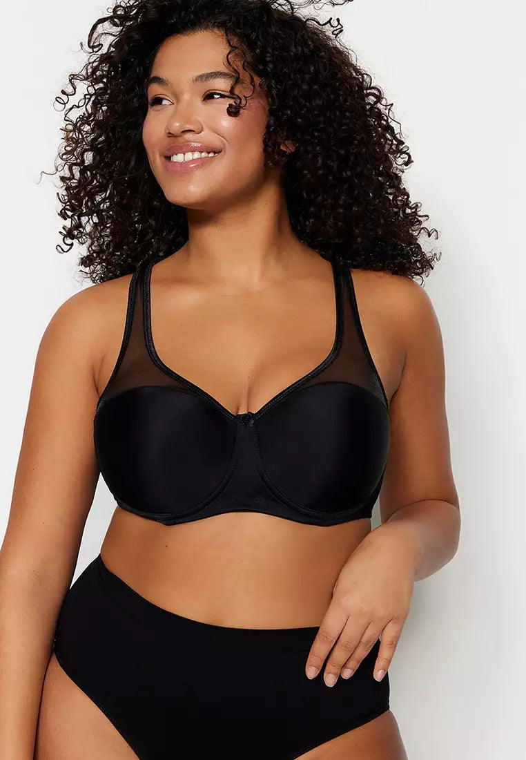 Women's Plus Size Mesh Contour Bra | Supportive Full Coverage Everyday Bra